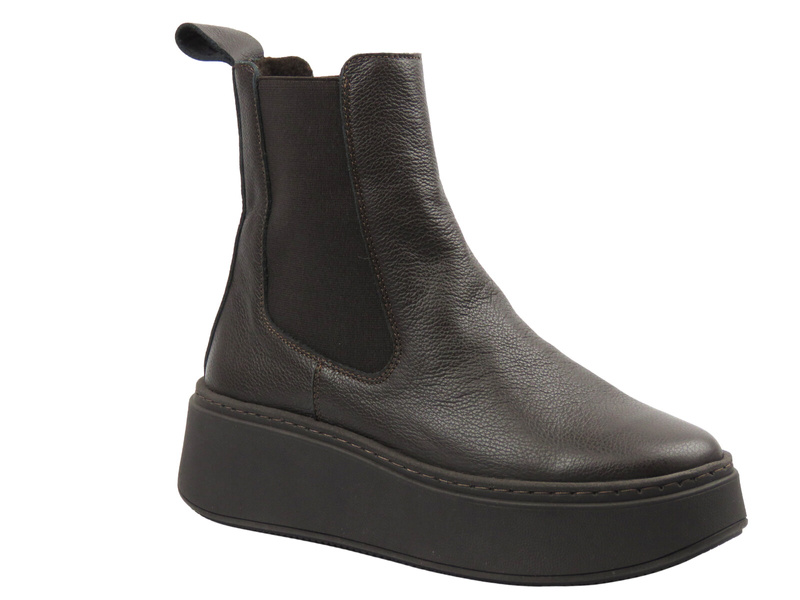 Stylowe, wygodne botki damskie Nika Komfort 1461, brązowy lico