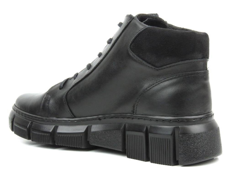 Botki damskie o wysokiej tęgości (H) - AXEL 4481, czarne