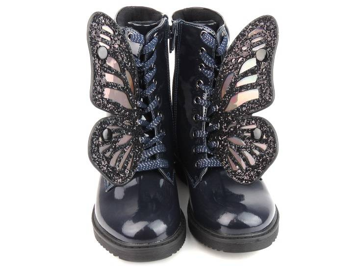 Kozaki dziecięce, młodzieżowe a la motyl - WEESTEP R652256261, granatowe