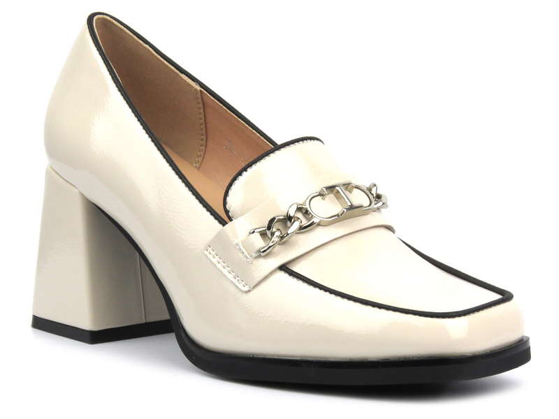 Eleganckie buty damskie - Potocki 24-12322, beżowe