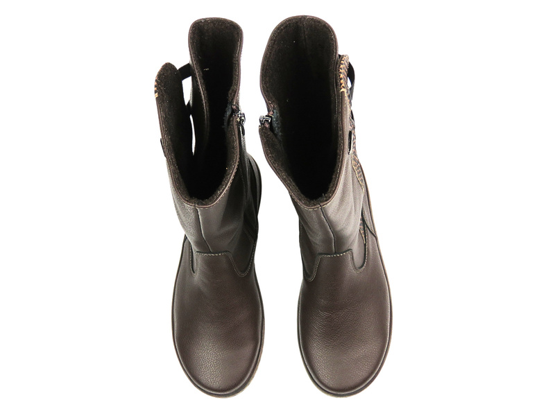 Wygodne botki damskie Helios Komfort 784, brązowe