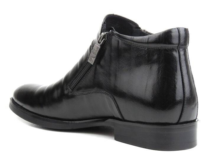 Eleganckie botki męskie na suwak - JOHN DOUBARE H35B-50-183, czarne