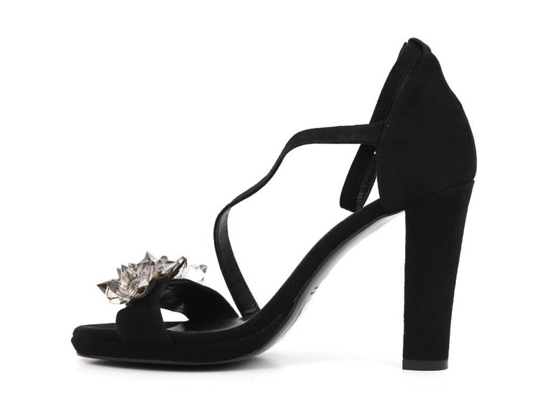 Sandały damskie na słupku - Uncome 36301, czarne