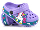 Klapki, sandałki dziewczęce clogsy - AMERICAN CLUB NH 65/23, NH 66/23, fioletowe z jednorożcem