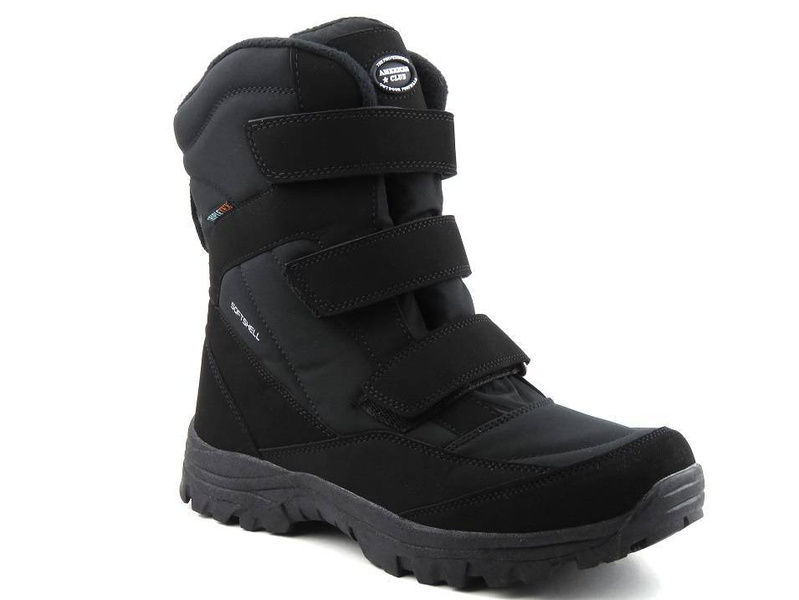 Śniegowce męskie z membraną i softshell - American Club SN05/22, czarne