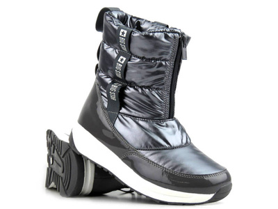 Wysokie śniegowce damskie na suwak - BIG STAR KK274391, ciemnoszare