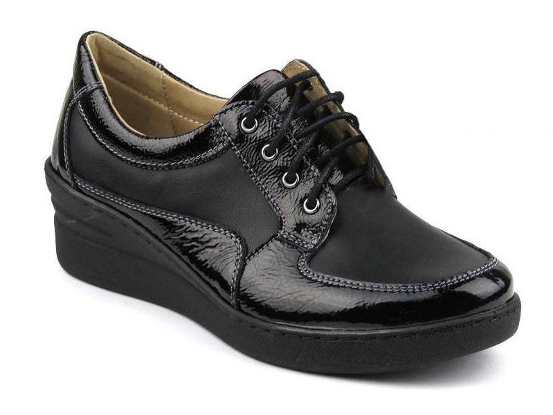 Wygodne sneakersy damskie HELIOS Komfort 373, czarne