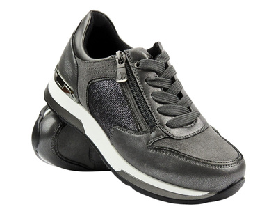 Wygodne sneakersy damskie ze skóry ekologicznej szare Inblu IN-390