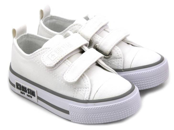 Trampki, tenisówki dziecięce na rzepy - BIG STAR LL374016, białe