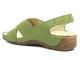 Skórzane sandały damskie ze skrzyżowanymi paskami - Helios Komfort 229-1, zielone
