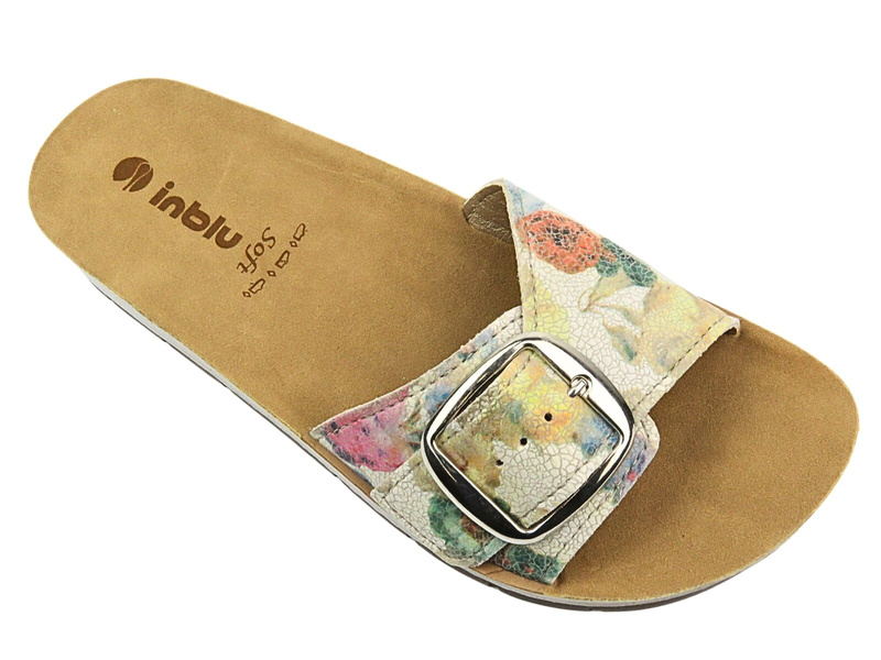 Klapki Damskie Z Klamrą INBLU ELBA Beżowe Wsuwane