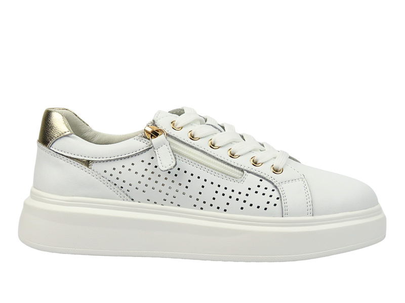 Skórzane sneakersy białe VENEZIA G089LEWHOSP006