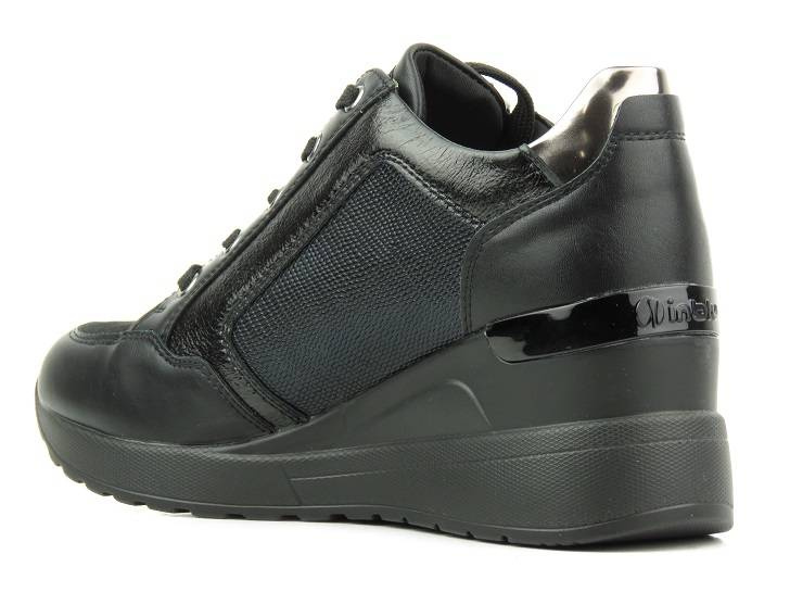 Czarne buty damskie sportowe na koturnie - INBLU IN000243