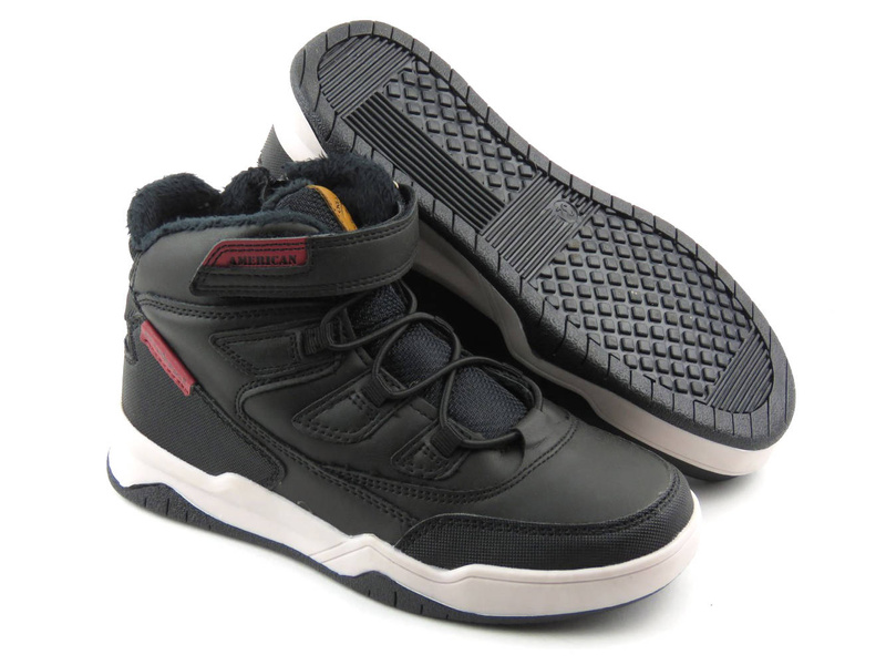Buty zimowe dziecięce - AMERICAN CLUB ES105/22, czarne