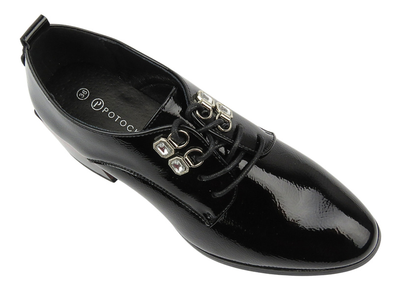Eleganckie buty damskie na obcasie - Potocki 24-12304, czarne