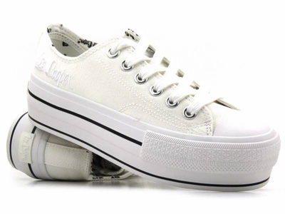 Trampki damskie, creepersy LEE COOPER LCW-22-31-0842L, białe