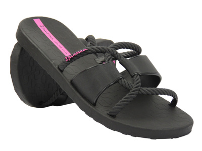 Wygodne klapki damskie - Ipanema 27232, czarne