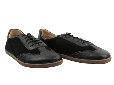 Skórzane półbuty barefoot damskie czarne Nika Komfort 1429 tegość H