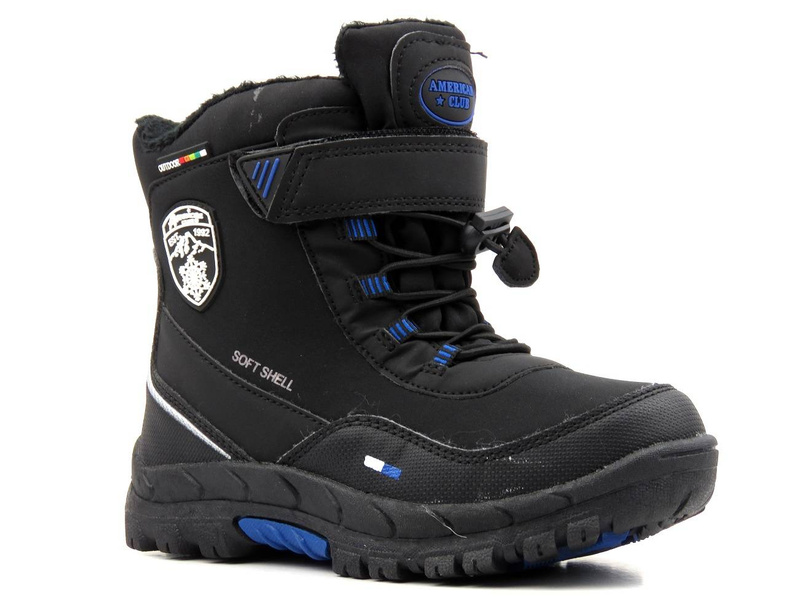 Śniegowce dziecięce AMERICAN CLUB Soft Shell HL 24/21(22), czarno-niebieskie