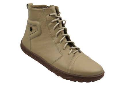 Wygodne botki damskie barefoot HELIOS 706, beżowe