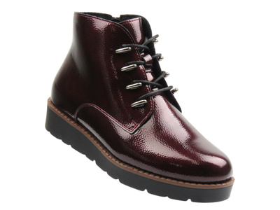 Ocieplane botki damskie - Potocki 25-19360, burgundowe