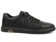 Skórzane sneakersy męskie - JOHN DOUBARE 68F125, czarne
