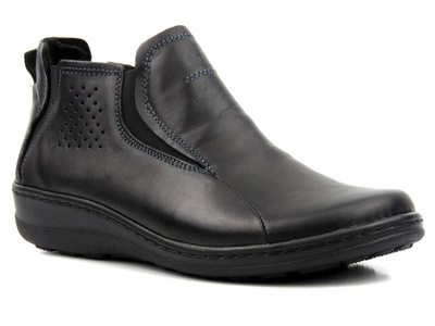 Lekkie, wygodne botki damskie HELIOS Komfort 566, czarne