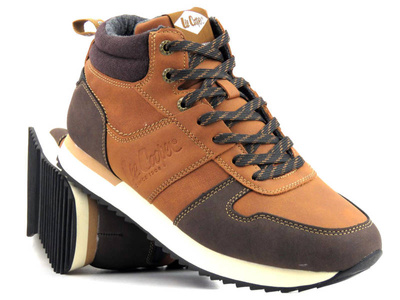 Buty męskie sportowe na zimę - LEE COOPER LCJ-22-31-1461M, brązowe