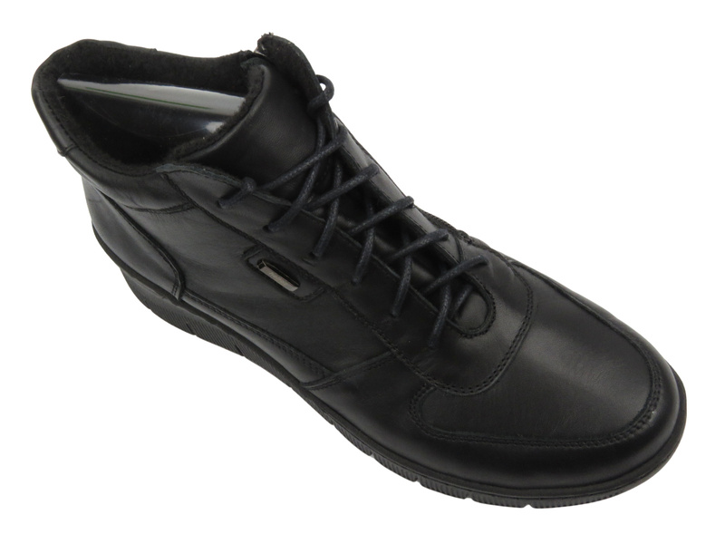 Skórzane botki damskie polskiego producenta - HELIOS Komfort 543S, czarne 2