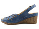 Wygodne sandały damskie z miękkiej skóry - HELIOS Komfort 4007, granatowe