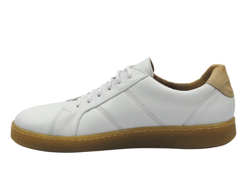 Barefoot skórzane minimalistyczne półbuty męskie białe Helios Komfort 829