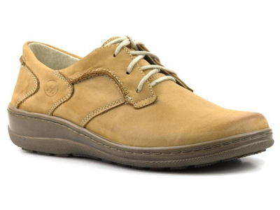 Lekkie, elastyczne półbuty damskie HELIOS Komfort 715-2, jasnobrązowe