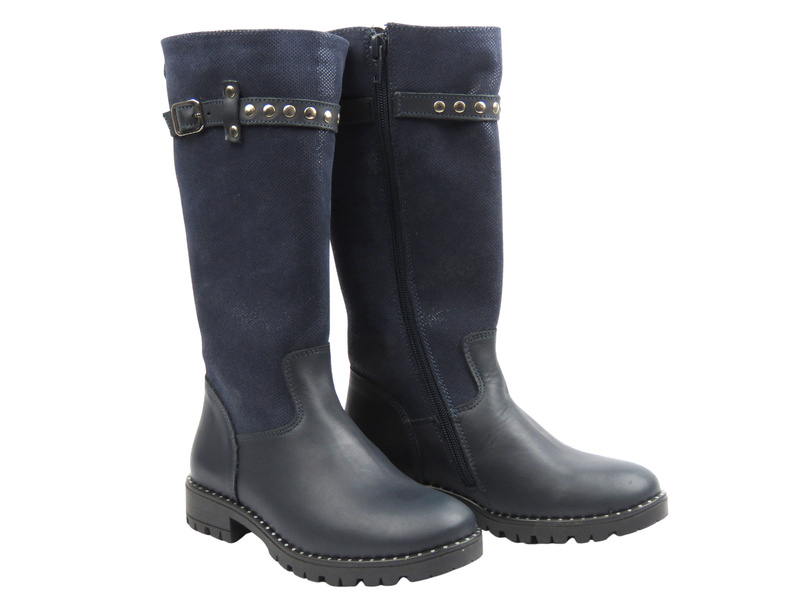 Kozaki dziewczęce REN BUT 32-4381, granat