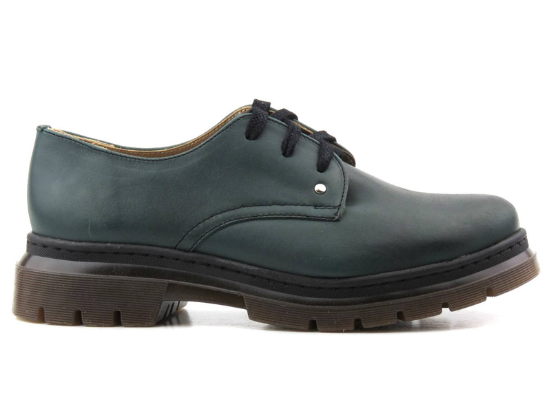 Skórzane półbuty damskie polskiej marki - HELIOS Komfort 412, zielone