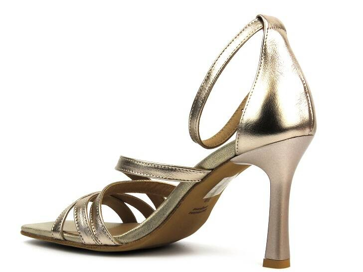 Sandały damskie na obcasie - UNCOME 38400 ,złote