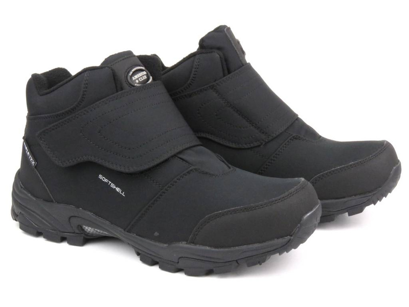 Ocieplane trekkingi męskie - AMERICAN CLUB Softshell SN 41/23, czarne
