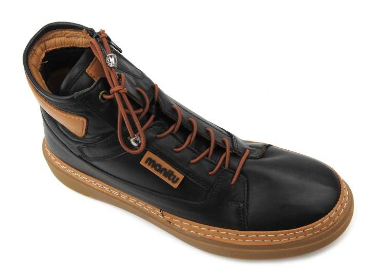 Botki, trzewiki damskie z miękkiej skóry - MANITU 990354-01, czarne