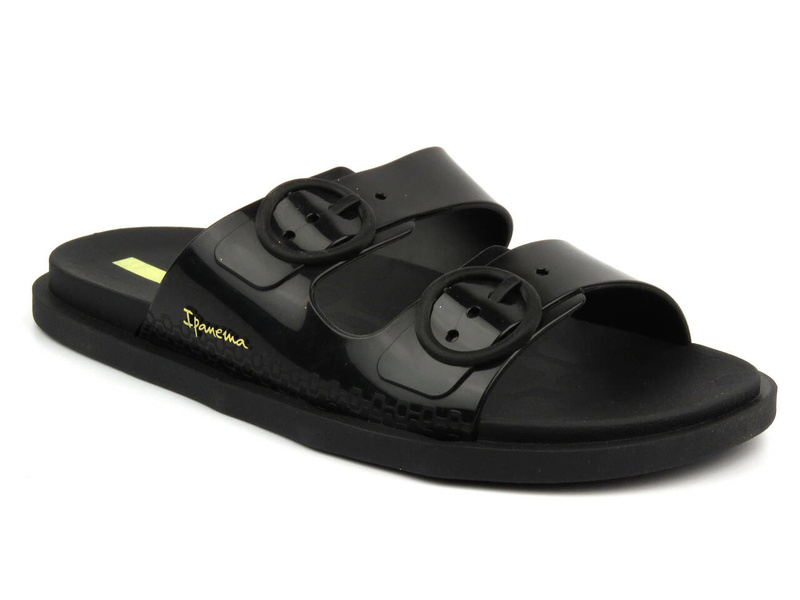 Gumowe klapki damskie z klamrami - IPANEMA 83530/26877, czarne