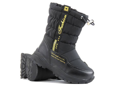 Śniegowce dziecięce ocieplone wełną - MISS E 22DZ23-5274, czarne