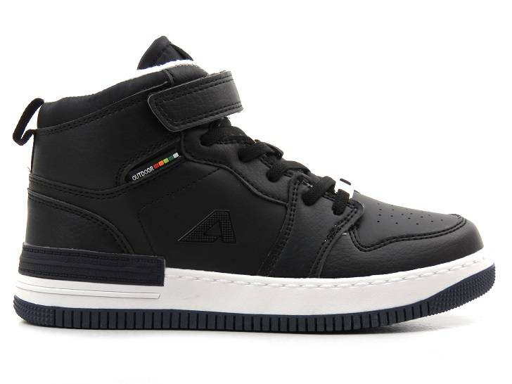 Buty zimowe dziecięce z grubym polarem - AMERICAN CLUB ES104/22, czarne