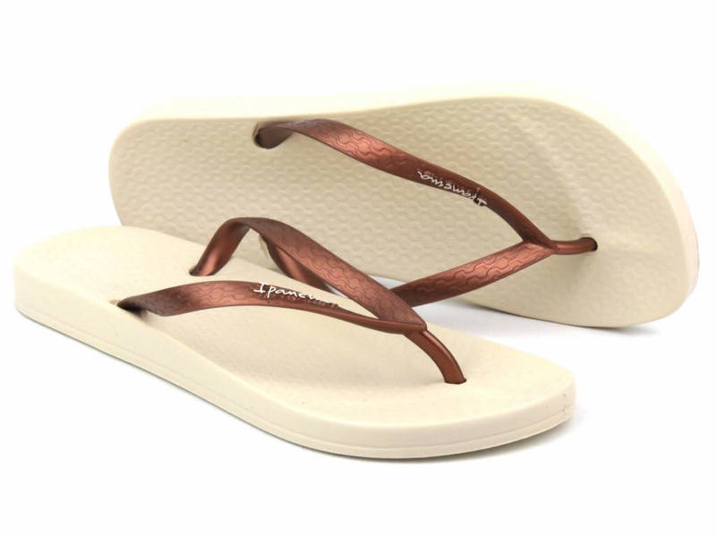Japonki damskie sportowe Ipanema 81030, beżowe z miedzią