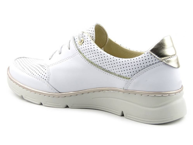 Miękkie, wygodne półbuty damskie ze skóry - HELIOS Komfort 386, białe