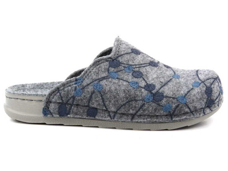 Filcowe kapcie damskie Inblu UA-35, szare w kropki