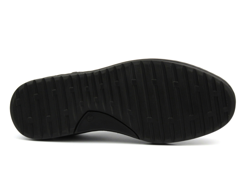 Skórzane półbuty męskie - Waldi 925A, czarne