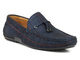Wysokogatunkowe mokasyny męskie JOHN DOUBARE 581A-48-H01, niebieskie w kratkę