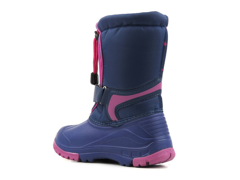 Śniegowce dziecięce AMERICAN CLUB CL09/21, granatowo-różowe z księżniczką