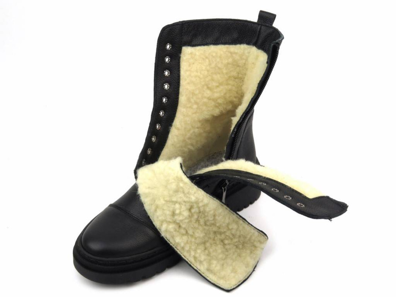 Ciepłe trzewiki, wysokie botki damskie - Wasak 0640, czarne