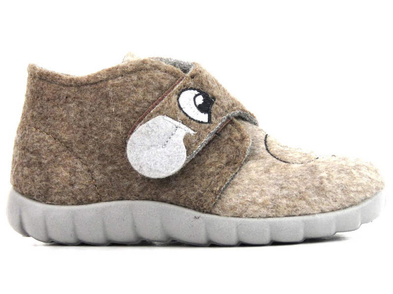 Ciepłe kapcie, buty dziecięce z pieskiem - BEFADO 526P119, brązowe