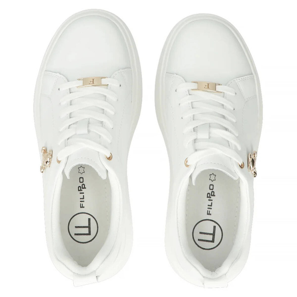 Sportowe buty damskie na platformie - Filippo DP6246/24, białe