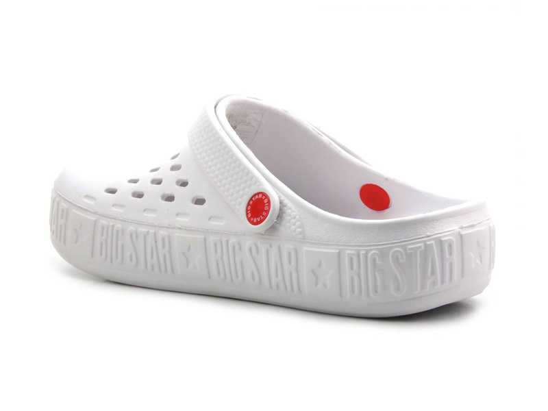 Piankowe klapki damskie, clogsy- BIG STAR II275003, białe
